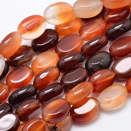 Cornalina hebras de perlas ovales naturales G-L290-02-1