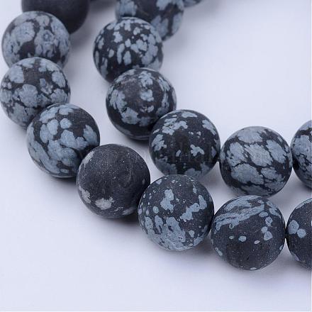 Naturschneeflocke Obsidian Perlen Stränge G-Q462-8mm-10-1
