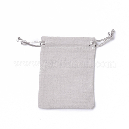 ビロードのパッキング袋  巾着袋  濃いグレー  9.2~9.5x7~7.2cm TP-I002-7x9-06-1