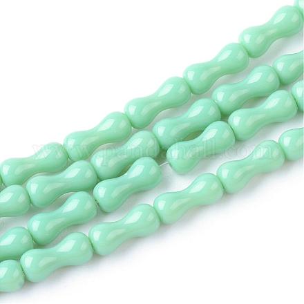 Chapelets de perle en verre opaque de couleur unie GLAA-Q056-66-1