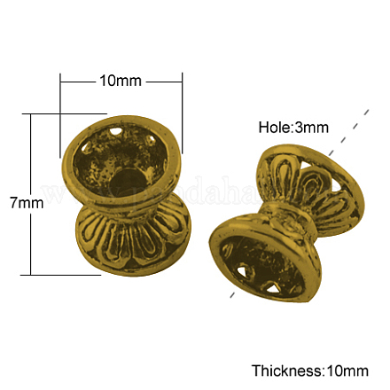 Brass Double Sided Bead Cones KK-P8131-AG-LF-1