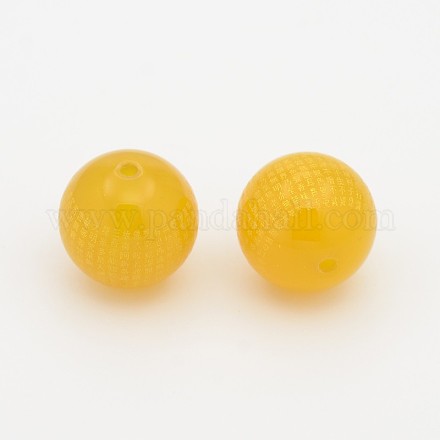 Dyed Natural Yellow Agate Round Beads G-J298-06A-1