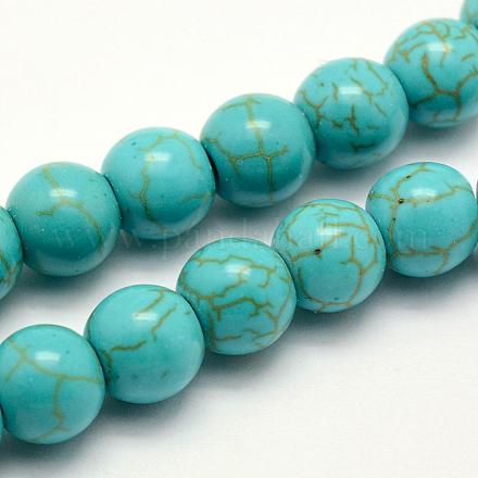 Chapelets de perles en turquoise synthétique TURQ-F007-01B-8mm-1