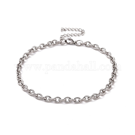 304 pulsera de cadena de cable de acero inoxidable para hombres y mujeres BJEW-E031-01P-04-1