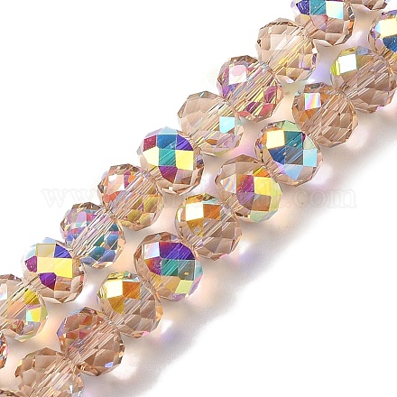 Brins de perles de galvanoplastie transparentes plaquées de couleur ab EGLA-H104-06F-1