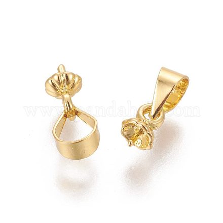Brass Cup Pearl Peg Bails Pin Pendants X-KK-D239-01G-1