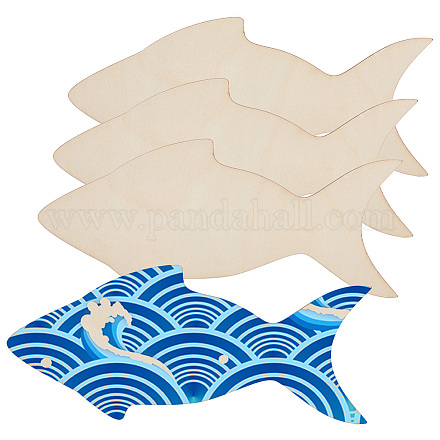 OLYCRAFT 4Pcs Unfinished Wood Pieces Fish Wood Pieces 5.4x11.9 Inch Fish Cutout Unfinished Wood Undyed Wood Fish Slices Blank Wood Slices for DIY Crafts Wall Decoration Pendants DIY-WH0002-61G-1
