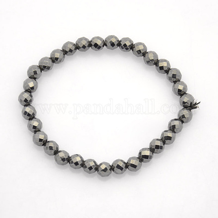 Non-Magnetic Hematite Stretch Bracelets BJEW-J101B-01-1