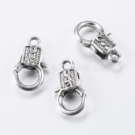 Tibetan Style Alloy Lobster Claw Clasps X-TIBE-T002-16AS-NR-1