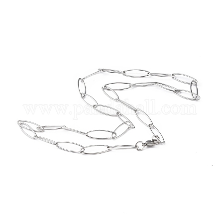 201 collar de cadena con clip de acero inoxidable para hombres y mujeres NJEW-I122-12B-P-1