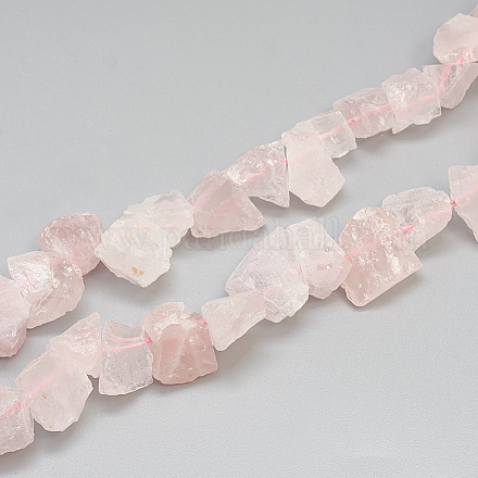 Granos naturales de abalorios de cuarzo rosa G-S305-16-1