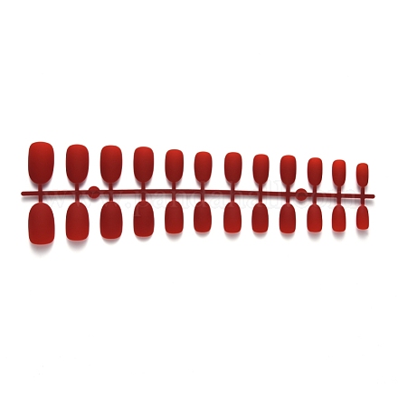 12 uñas postizas cortas francesas de color sólido esmerilado natural de diferentes tamaños MRMJ-T078-97-17-1