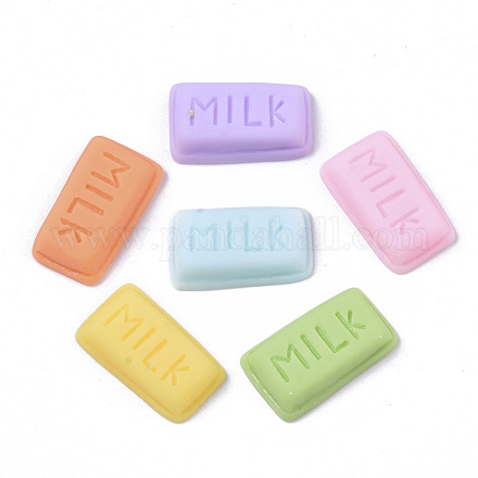 不透明樹脂デコデンカボション  ミルクキャンデー  模造食品  ミックスカラー  19~20x11x5mm X-CRES-N026-09-1