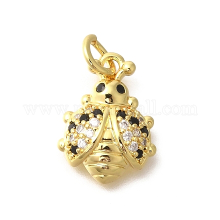 Кулоны с эмалью из латуни с прозрачным кубическим цирконием KK-M297-06G-1
