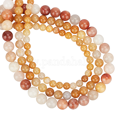 CHGCRAFT 3 Strands 3 Sizes  Natural Topaz Jade Beads Strands G-CA0001-17-1