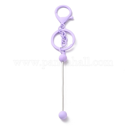 Schlüsselanhänger aus sprühlackierter Legierung mit Perlen für die Schmuckherstellung KEYC-A011-02A-1