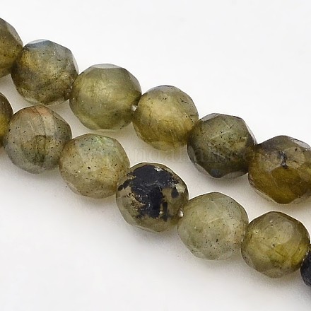 Faceted Round Natural Labradorite Beads Strands G-E302-084-4mm-1