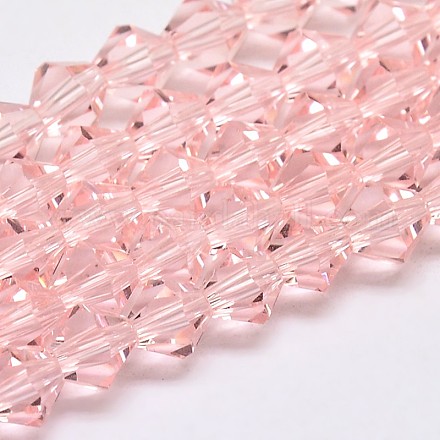 Chapelets de perles en verre bicone d'imitation de cristal autrichien GLAA-F029-6x6mm-15-1