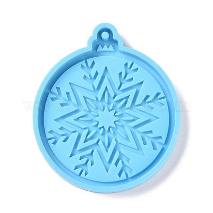 Bola de navidad con moldes de silicona colgante de copo de nieve DIY-K051-20-1