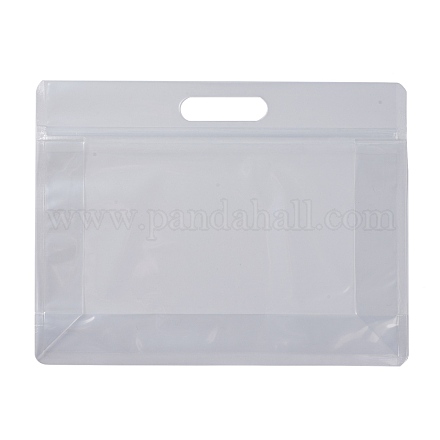 透明なプラスチック製のジップロックバッグ  プラスチック製のスタンドアップポーチ  再封可能なバッグ  ハンドル付き  透明  23x30x0.08cm OPP-L003-02D-1