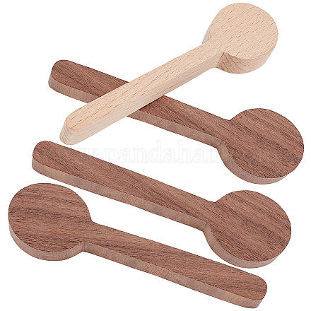 Gorgecraft 4 pz 2 stampi per cucchiaio in legno di noce e faggio DIY-GF0005-08-1
