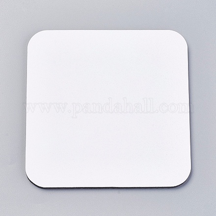 ラバーコースター  カップマット  正方形  ホワイト  95x95x3mm AJEW-WH0057-03-1
