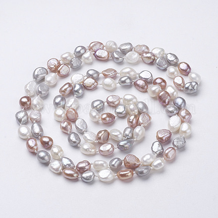 Natürliche Perle Perlenketten NJEW-P149-01C-1