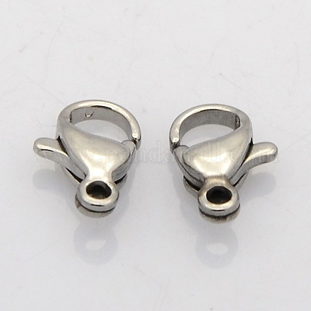 304 Stainless Steel Lobster Claw Clasps STAS-N016-02-B-1