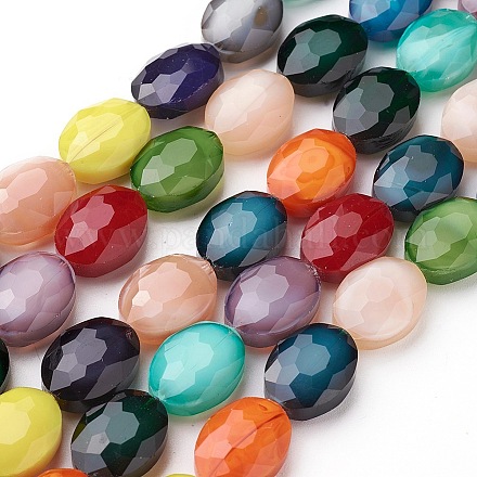 Chapelets de perles de lustre en verre plaqué X-EGLA-E037-PL08-1