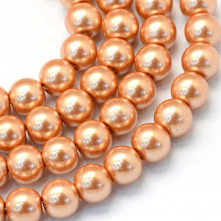 Baking Painted Pearlized Glass Pearl Round Bead Strands HY-Q003-4mm-33-1