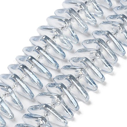 Chapelets de perles en verre électroplaqué GLAA-K061-04A-PL01-1