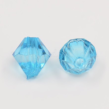 Faceted Bicone Transparent Acrylic Beads DBB14MM11-1