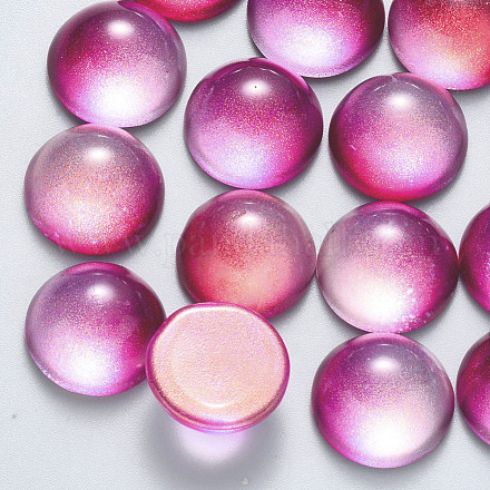 Transparent Spray Painted Glass Cabochons GLAA-S190-013C-D02-1