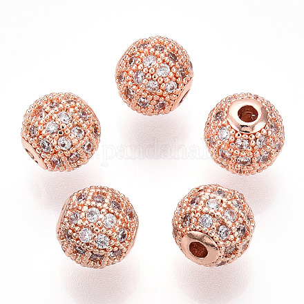 Perles de zircone cubique de placage de rack en laiton ZIRC-S001-8mm-A03-1