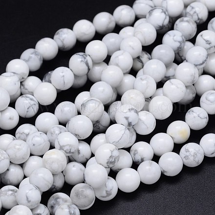 Hebras de perlas redondas de Howlite naturales G-F222-14-10mm-1