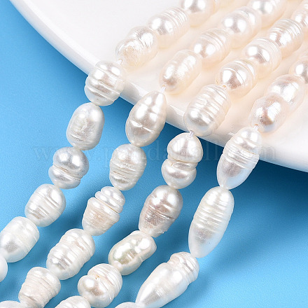 Fili di perle di perle d'acqua dolce coltivate naturali PEAR-N012-06R-1