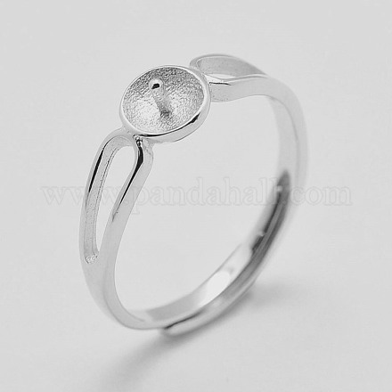 Componentes de anillo de plata de ley 925 ajustables STER-K038-038P-1
