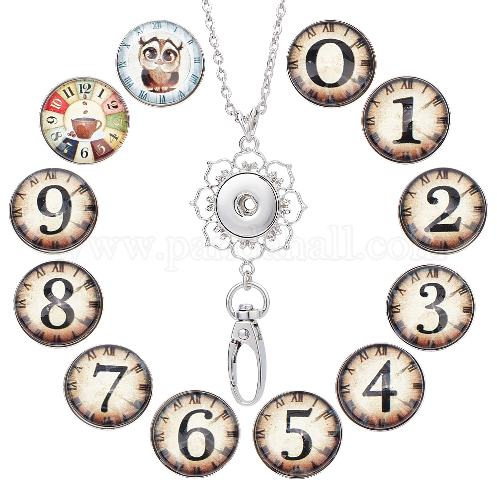 Shop SUNNYCLUE 1 Box 12 Styles Lucky Numbers Necklace Snap Button