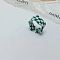 1Pc Tartan Pattern Acrylic Cuff Rings for Women, Sea Green, Inner Diameter: 18mm