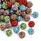 Polymer Clay Rhinestone Beads, Pave Disco Ball Beads, Grade A, Half Drilled, Round, Mixed Color, PP9(1.5.~1.6mm), 6mm, Hole: 1.2mm