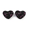Heart Shaped Polymer Clay Rhinestone Beads, Disco Ball Beads, for DIY Beadable Pens, Keychains and Jewelry Crafts, Jet, 19x24x13mm, Hole: 1.8mm