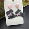 Easter Acrylic Dangle Stud Earrings, Rabbit, Gray, 52x26~36mm