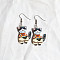 Easter Acrylic Dangle Earrings, Cat Shape, Platinum, Lemon Chiffon, 60x25mm
