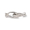 Brass Fold Over Clasps, Oval, Platinum, 22mm, Hole: 2x0.8mm