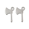 304 Stainless Steel Charms, Axe Charms, Stainless Steel Color, 12x7x1mm, Hole: 1.5mm