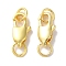 Rack Plating Brass Lobster Claw Clasps, with Jump Rings, Long-Lasting Plated, Lead Free & Cadmium Free, Golden, 12x5.8x2.8mm, Hole: 3.5mm