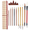 1 Set Calligraphy Brushes Pen Set, with 1Pc Roll-up Bamboo Brush Holder, 1Pc Wooden Brush Holder, for Professional Calligraphy, Mixed Color, 2~30x0.3~35cm, 11pcs/set
