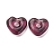 Handmade Lampwork Beads, Large Hole Beads, Heart, Purple, 14x15x5mm, Hole: 4mm