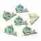 Zine Alloy Enamel Pendants, Ball of Yarn Charms, Light Gold, Dark Green, 20x26x17mm, Hole: 2.3mm