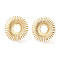 Brass Stud Earring Findings, Long-Lasting Plated, Nickel Free, Flat Round, with Loop, Real 18K Gold Plated, 24.5mm, Hole: 2mm, Pin: 0.8mm